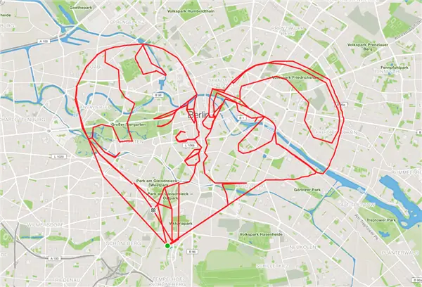 Искусство Strava, посвященное 30-летию падения Берлинской стены, на создание которого ушло 48 часов