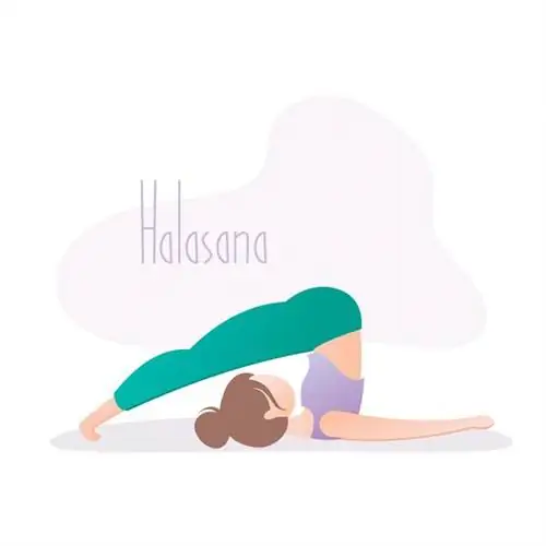 Иллюстрация йога асана плуг