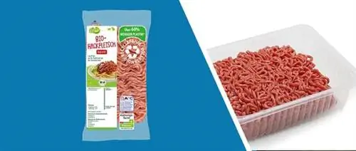 Упаковка мясного фарша: коробка и пакет