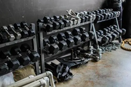 поднятие тяжестей, гантели