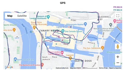 GPS-трек Forerunner 265 и 965 во время Лондонского марафона 2023 года