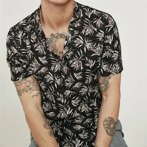 Черный принт River Island с листьями