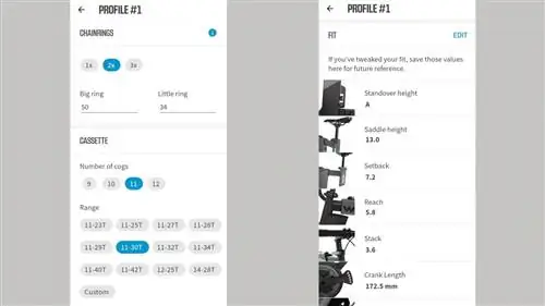 Скриншоты приложения для смартфона Wahoo Fitness для велосипеда