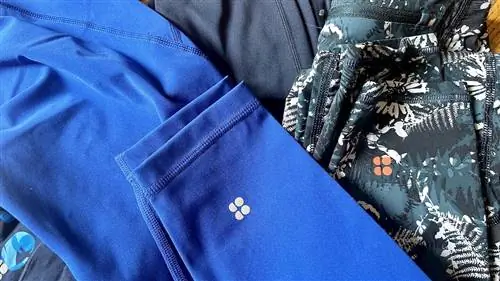 Леггинсы Sweaty Betty, протестированные автором, крупным планом Леггинсы Sweaty Betty, протестированные автором, крупным планом