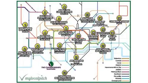 Карта теннисных кортов