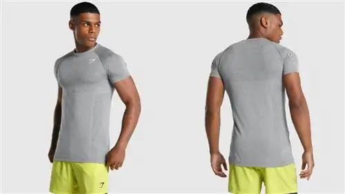 Бесшовная спортивная футболка Gymshark Vital Light, вид спереди и сзади