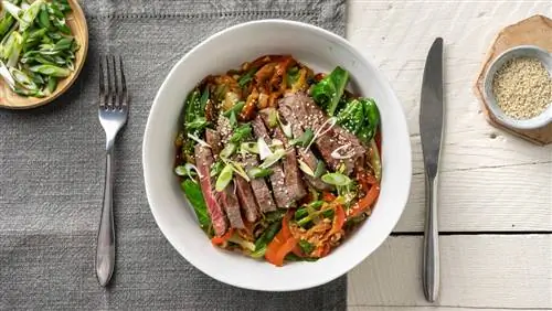 Приготовленный кунжутно-имбирный стейк от Green Chef Приготовленный кунжутно-имбирный стейк от Green Chef