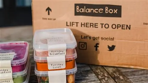 Еда Balance Box перед коробкой доставки Еда Balance Box перед коробкой доставки