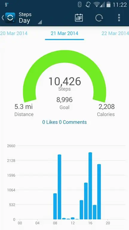 Скриншот шагов, сделанных за день в приложении Garmin. Скриншот шагов, сделанных за день в приложении Garmin.